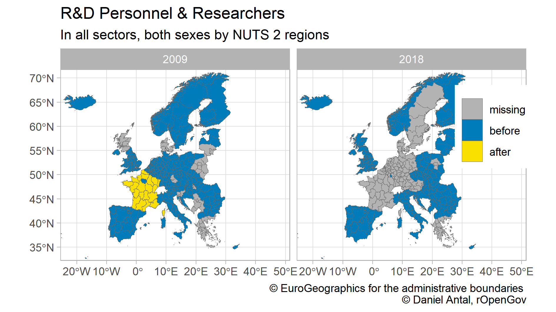 Our [regions R package](https://regions.dataobservatory.eu/) helps the data processing, validation and imputation of sub-national, regional datasets and their coding.
